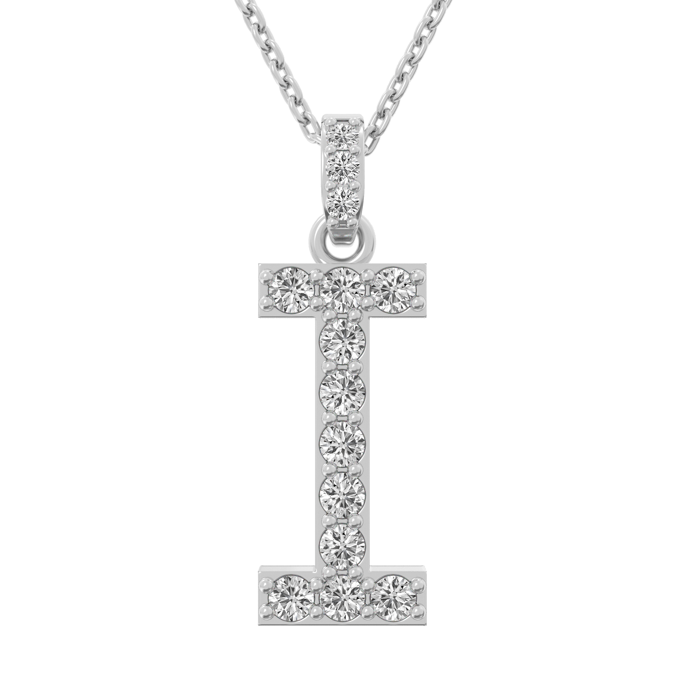 Diamond initial pendant 14K white/yellow/rose P1222-26mm