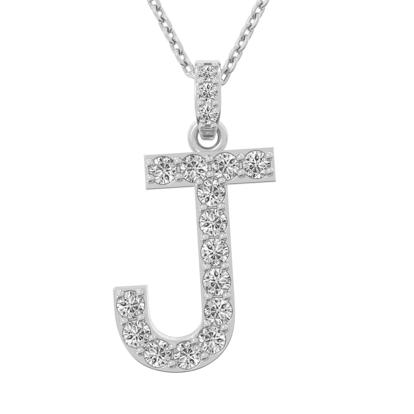 Diamond initial pendant 14K white/yellow/rose P1222-26mm