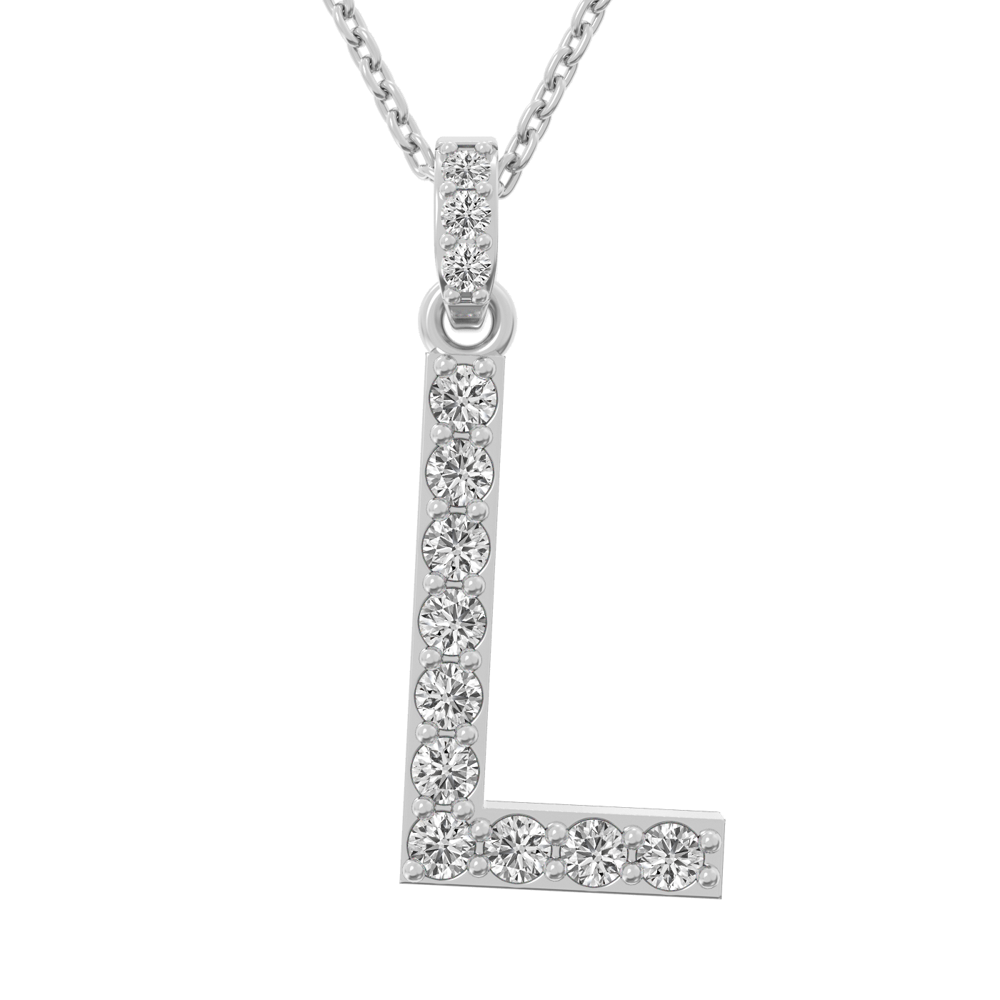 Diamond initial pendant 14K white/yellow/rose P1222-26mm