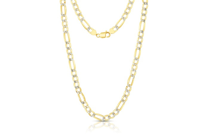 Pave figaro necklace chain 10mm