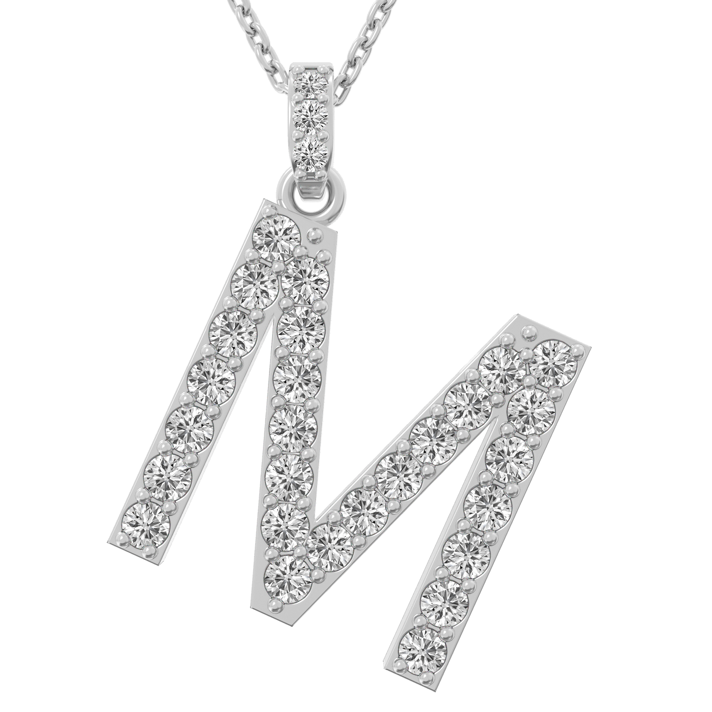 Diamond initial pendant 14K white/yellow/rose P1222-26mm