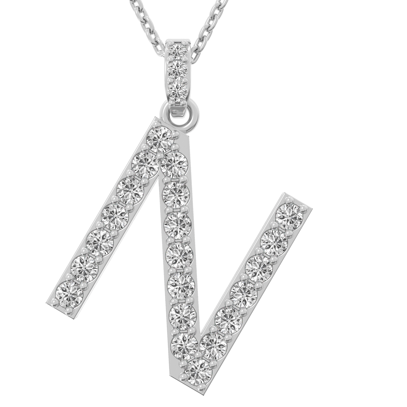 Diamond initial pendant 14K white/yellow/rose P1222-26mm