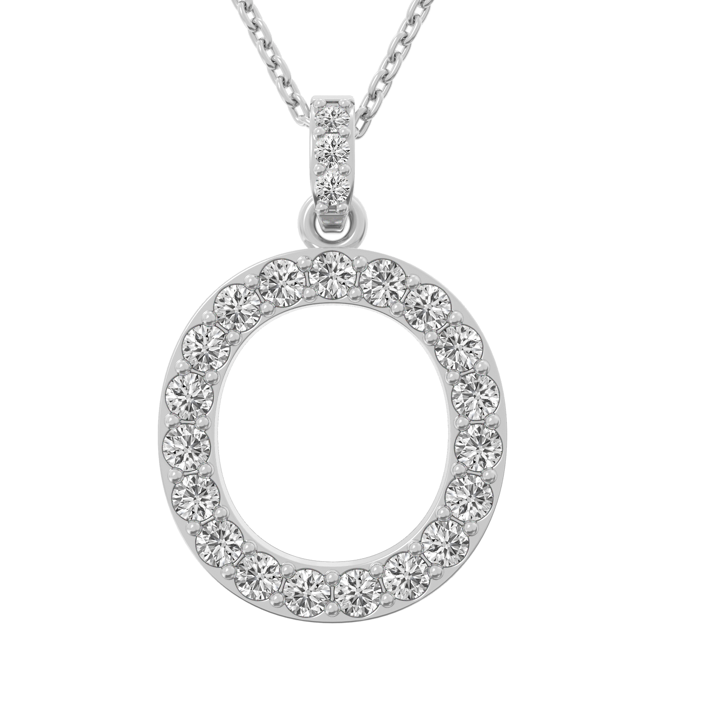 Diamond initial pendant 14K white/yellow/rose P1222-26mm