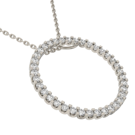 Diamond round necklace pendant 14k white/yellow/rose P1047