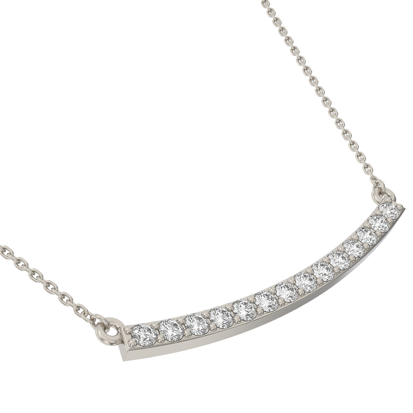 Diamond Bar Necklace Pendant 14k white/yellow/rose  P1172