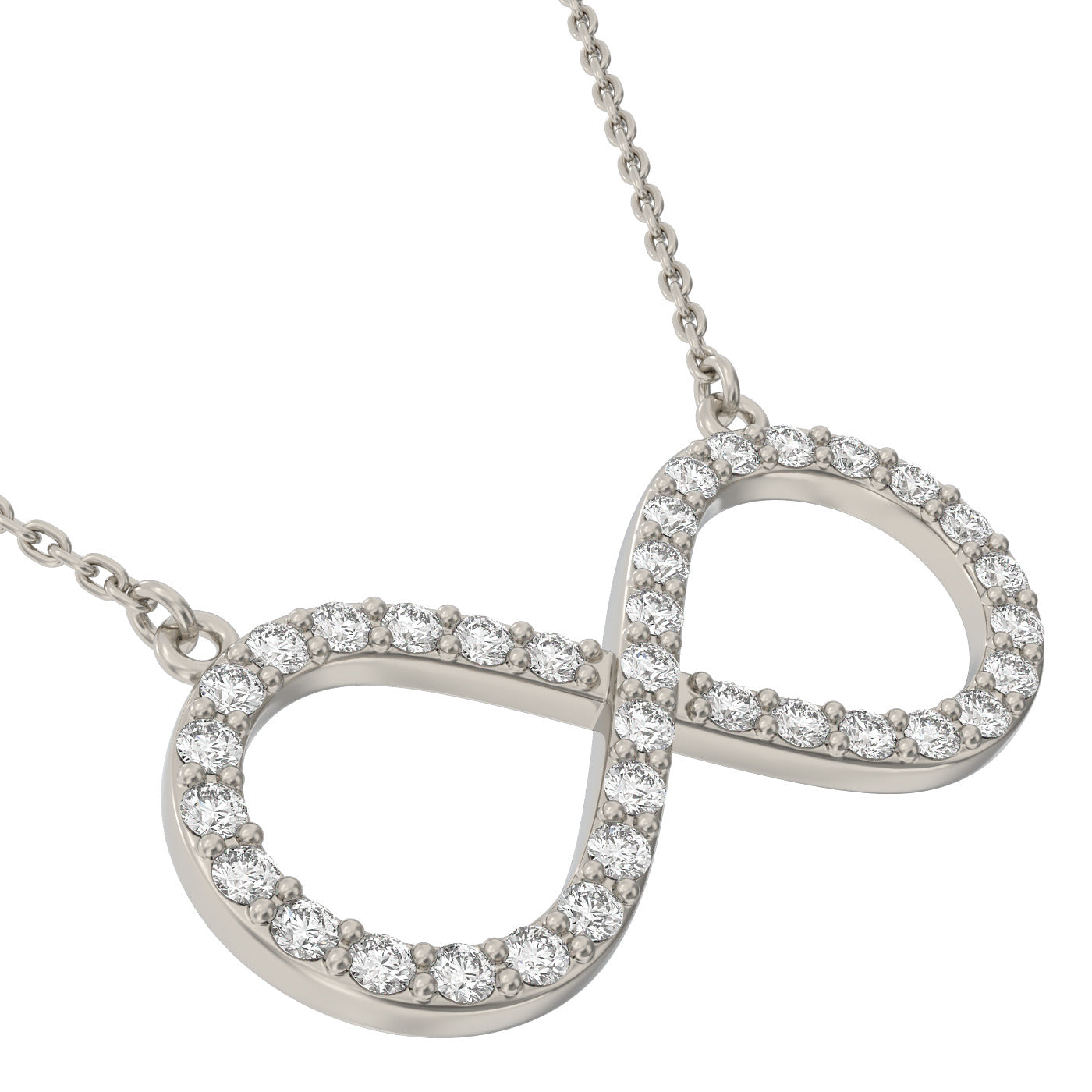 Diamond infinity necklace pendant 14K white/yellow/rose P1212