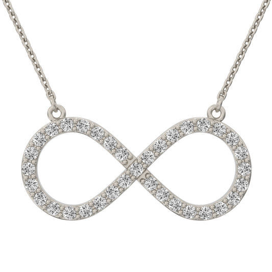 Diamond infinity necklace pendant 14K white/yellow/rose P1212