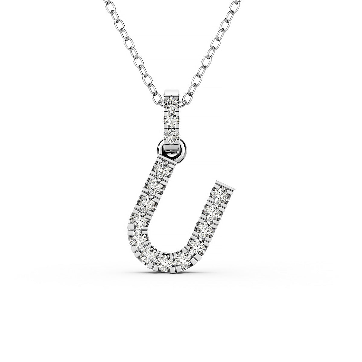 Diamond initial pendant 14K yellow / white / rose P1234 8mm