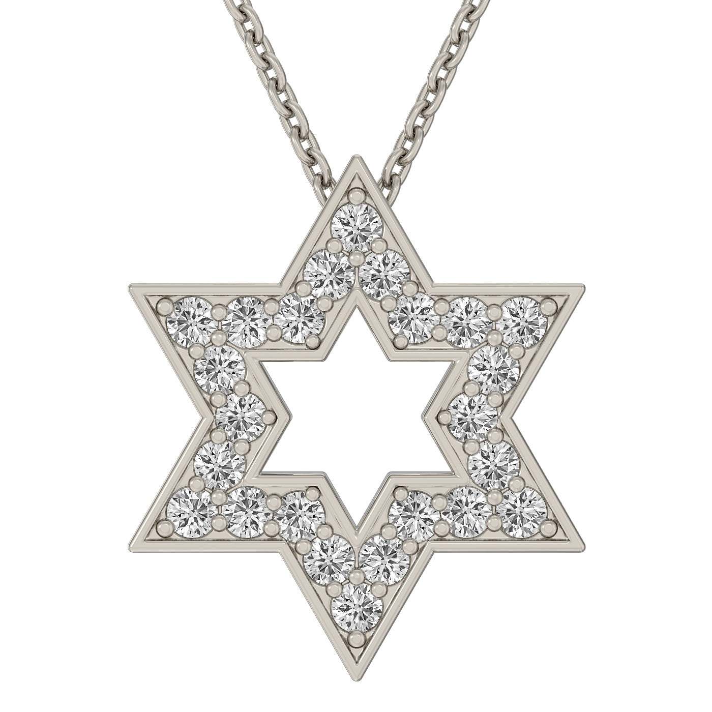 Diamond Star of David Necklace pendant 14K white/yellow/rose P813