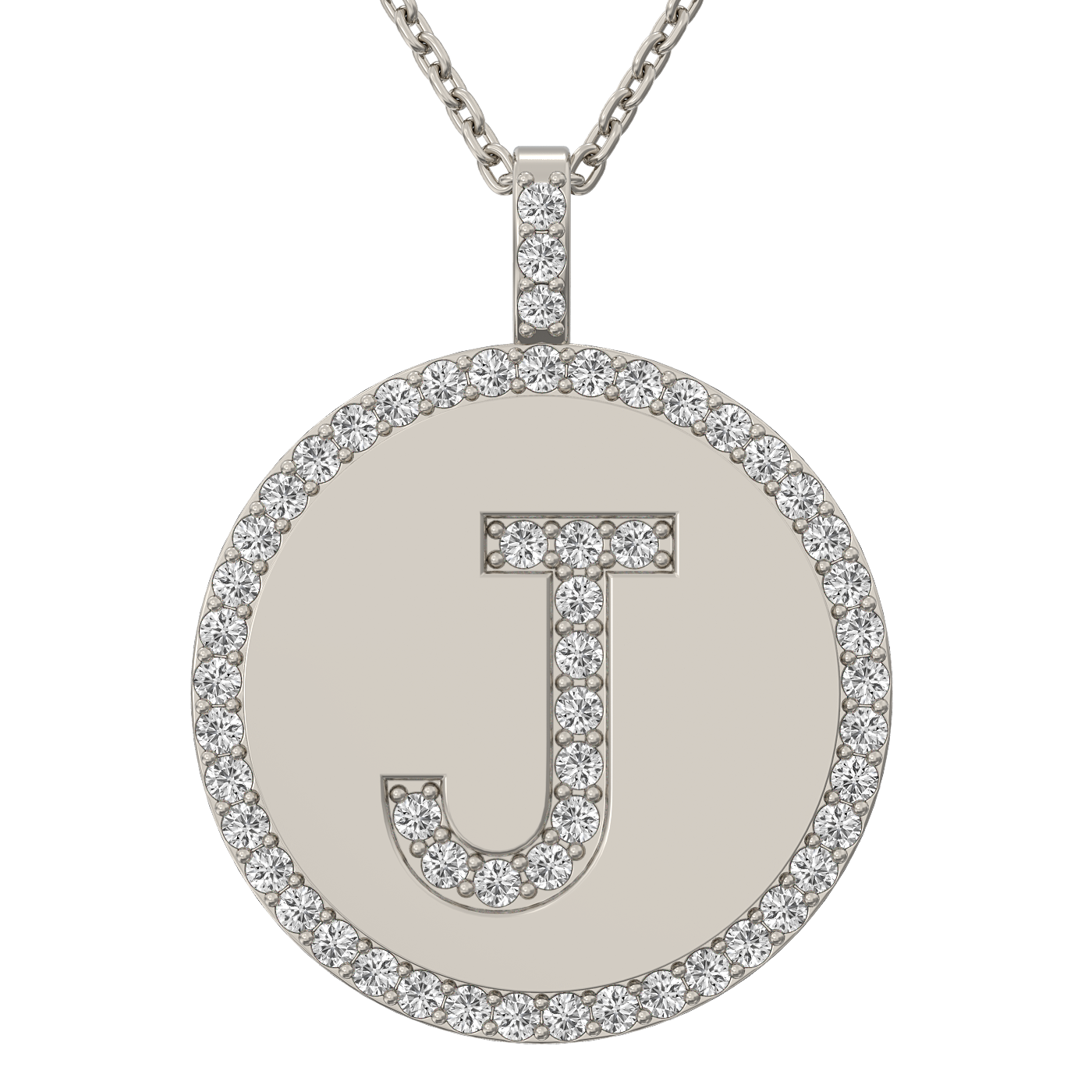 Diamond initial pendant 14K white/yellow/rose P943-19mm