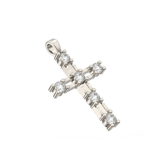 Diamond cross necklace pendant 14k white gold RP104-3