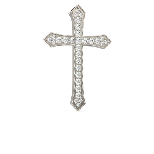 Diamond cross necklace pendant 14k white gold RP116