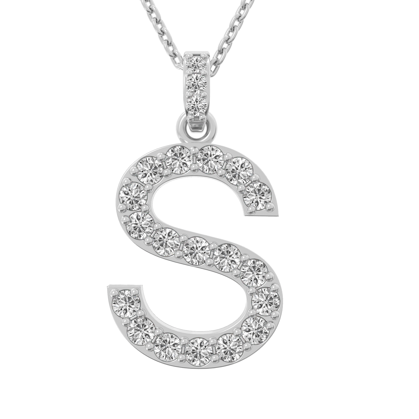 Diamond initial pendant 14K white/yellow/rose P1222-26mm