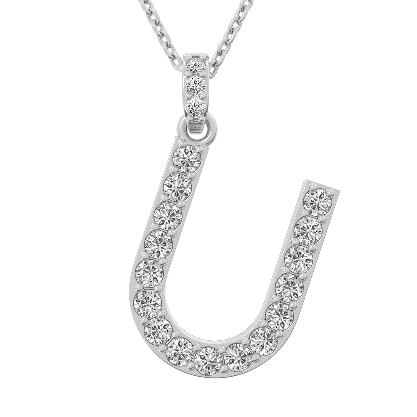 Diamond initial pendant 14K white/yellow/rose P1222-26mm