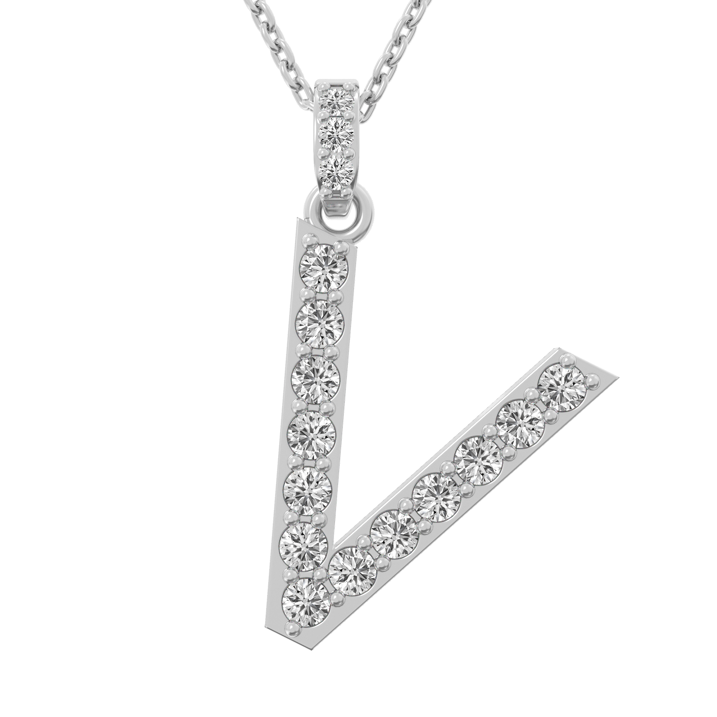 Diamond initial pendant 14K white/yellow/rose P1222-26mm