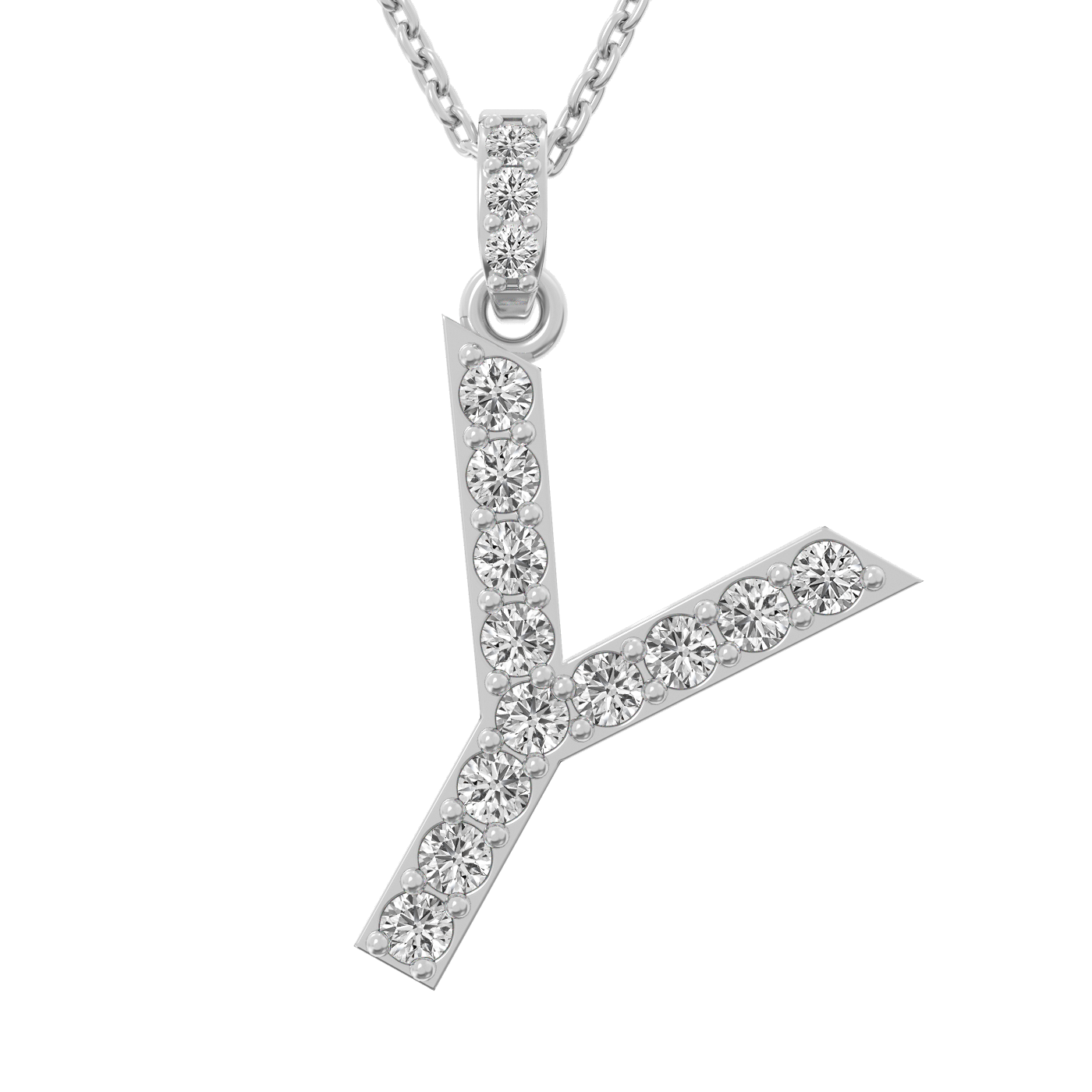 Diamond initial pendant 14K white/yellow/rose P1222-26mm