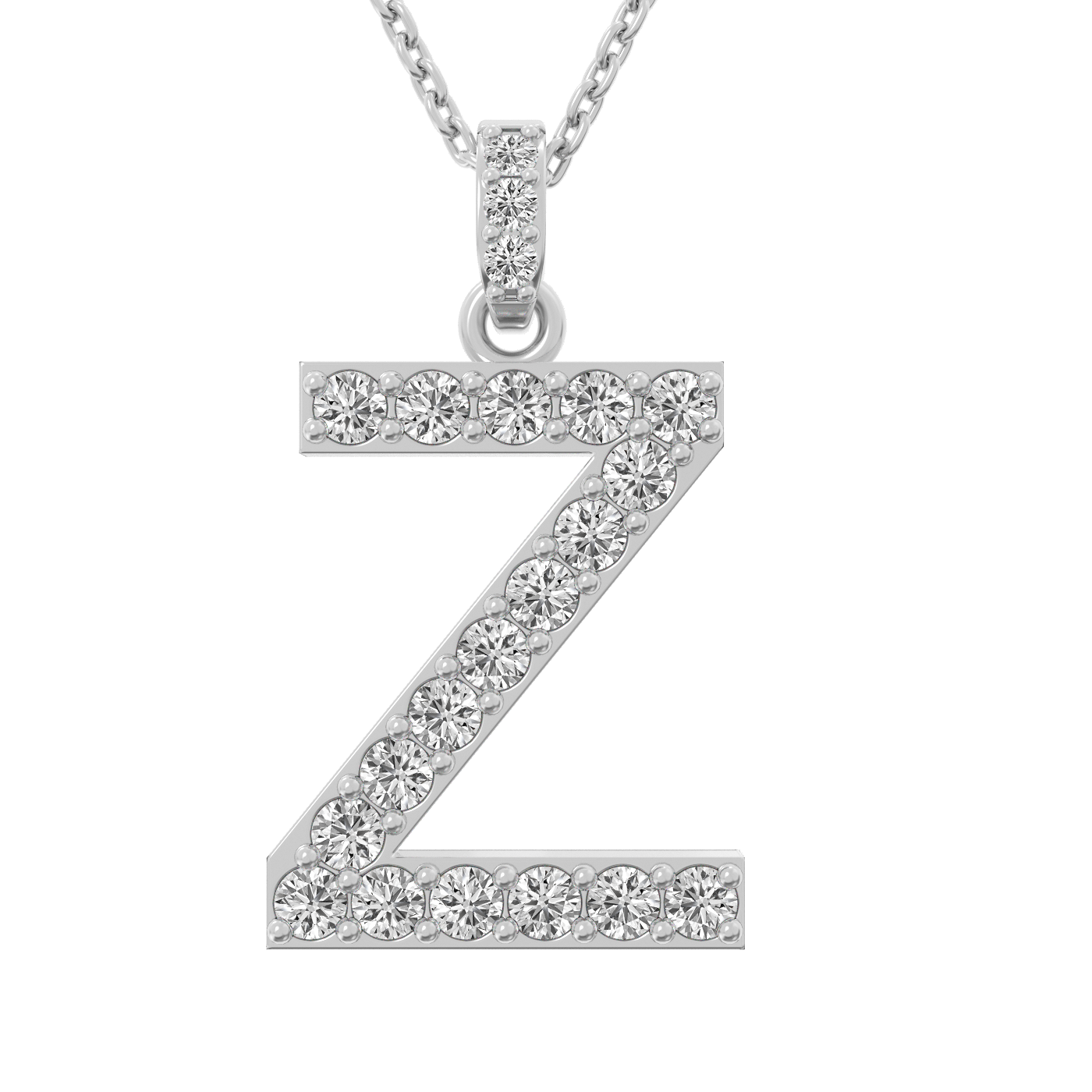 Diamond initial pendant 14K white/yellow/rose P1222-26mm